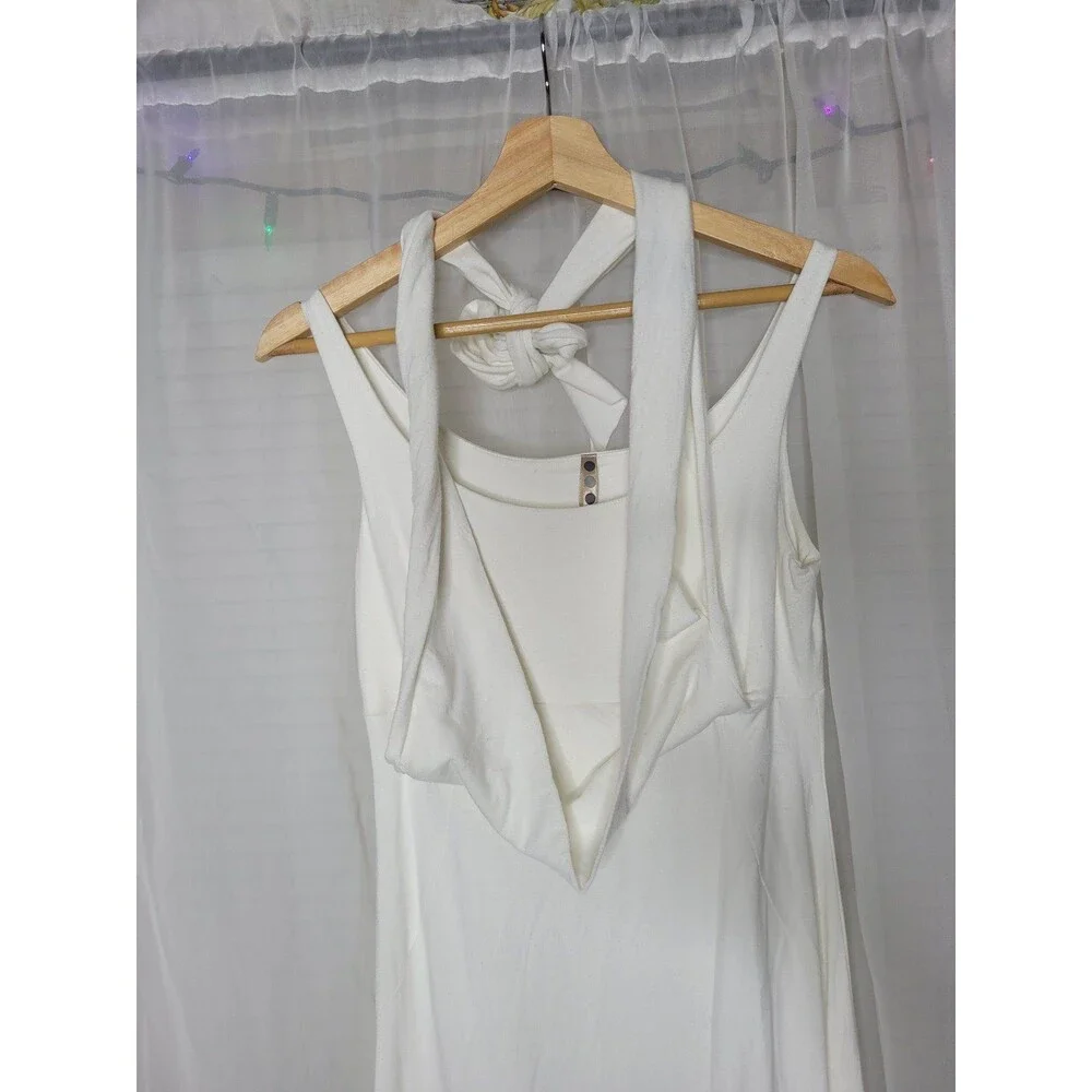 Three Dots dress womens size medium white rayon spandex A line Made In USA - Picture 2 of 6